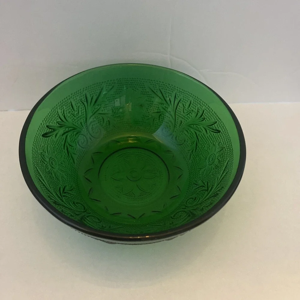 Vintage Anchor Hocking Sandwich Oatmeal‎ Premium Forest Green Fruit Dessert Bowl